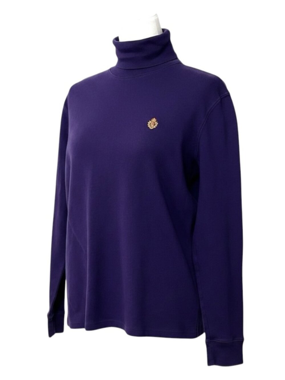 Lauren Ralph Lauren Purple Turtleneck Sweater Women's Large Cotton Long Sleeve